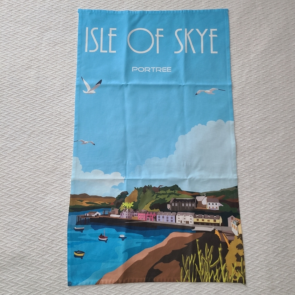 Scottish Tea Towel Isle Of Skye Portree Scotland